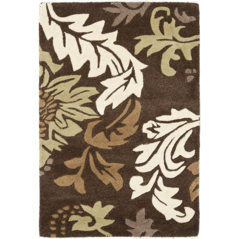 Tapis floral en laine et viscose touffeté à la main Avayah Soho, Rectangle 2 pi x 3 pi