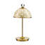 Mocha Check LED Rechargeable Dome Table Lamp