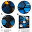 Fractale bleue et jaune mosaïque II - décoration murale abstraite en métal-1229145838