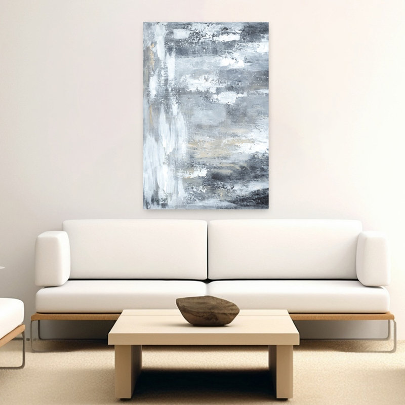 «Rain Puddles», art contemporain abstrait, H 60 po x l 40 po