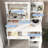 Vanity Desk with Mirror & Light, Large Drawer, Three Level Storage, Adjustable Brightness for Makeup and Skincare-1615565353