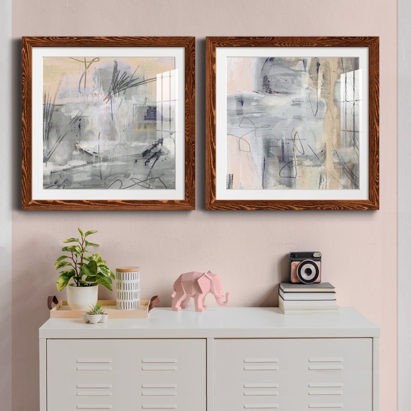 Southeast I - ensemble de 2 peintures encadrées, Érable encadré, H 31,5 po x l 63 po x P 1,5 po