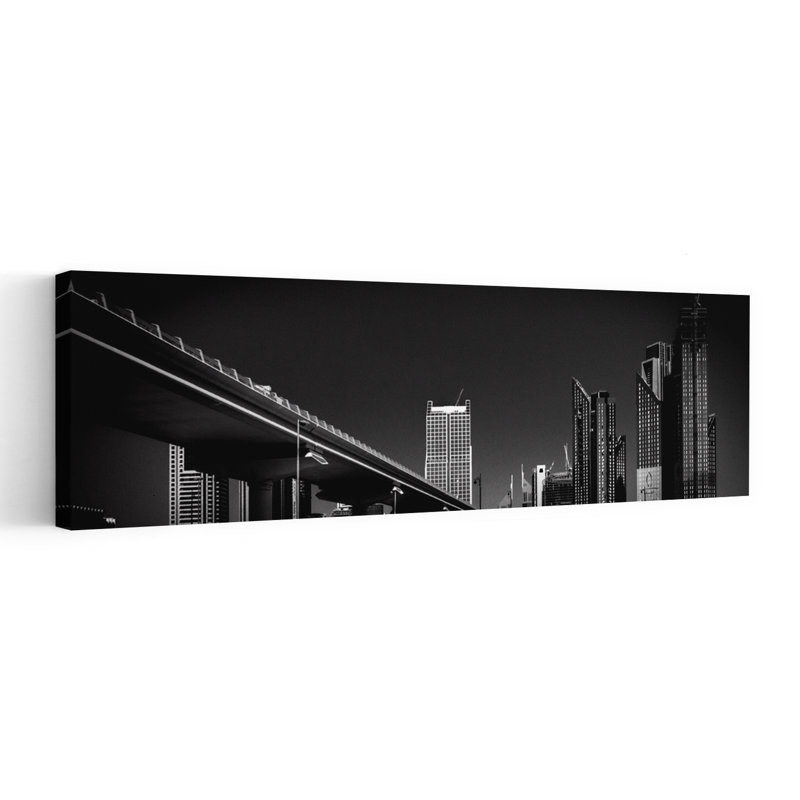 Futur monde, architecture abstraite moderne, art mural ville, H 20 po x l 60 po