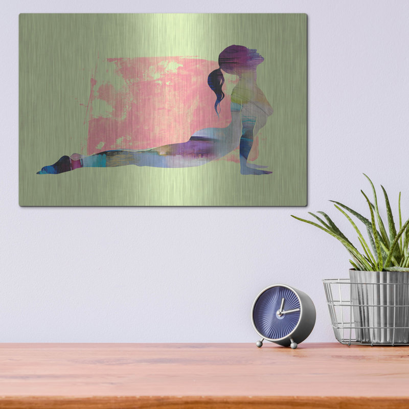 Art mural en métal Winston Porter «Upward Facing Dog Sun» par Tim Parker, H 12 po x l 16 po