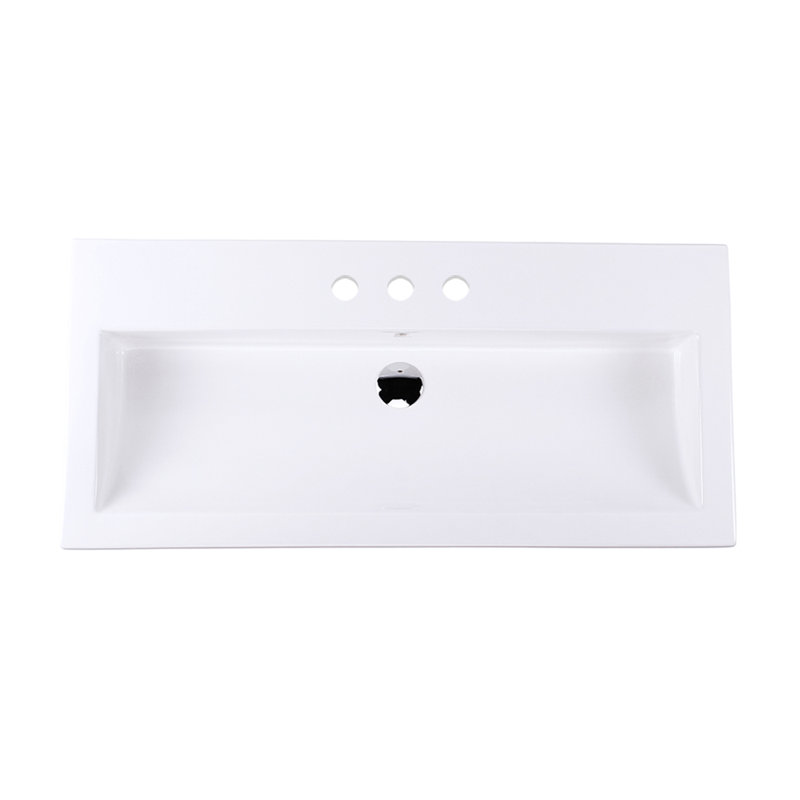Aquagrande 39.5'' L Bathroom Sink, 3 Hole - 8" Centers