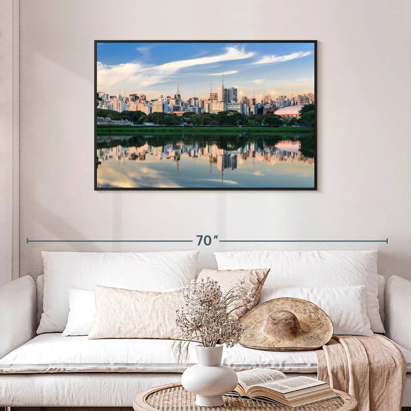 Horizon du parc d'Ibirapuera, Cadre flottant noir, 43 po x 29 po