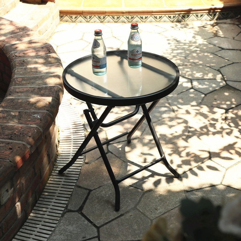 Table d’appoint pliante Rondo, Transparent