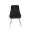 Chaise d'appoint, velours jaune avec pieds noirs-87543332-87543325