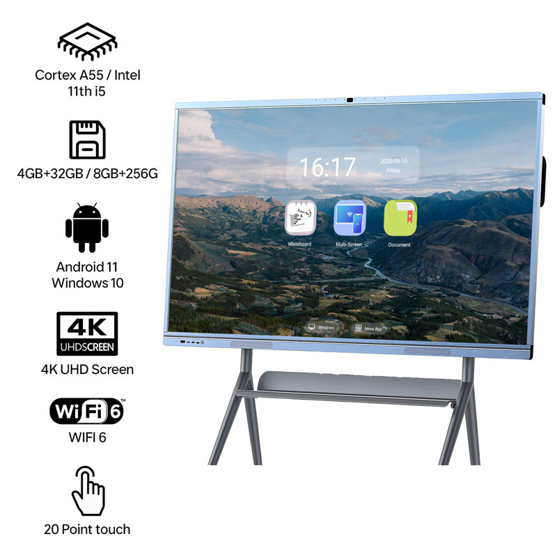 JYXCN All-in-One Smart Board OK - Écran tactile intégré et tableau blanc intégrés pour Android