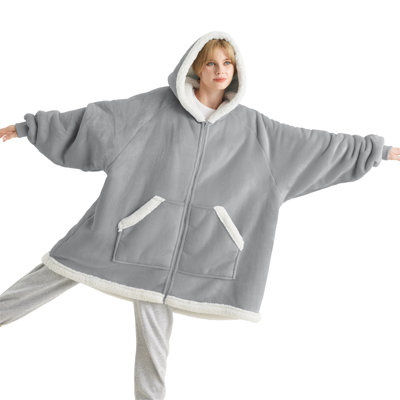 Bedsure Wearable Blanket Hoodie With Zipper - Short