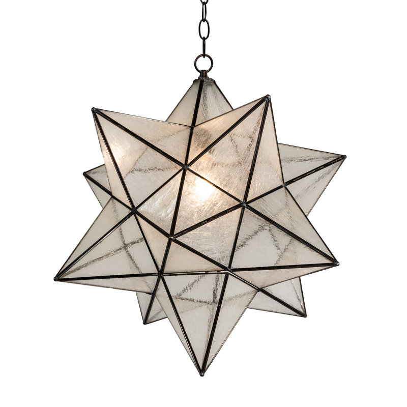 24"W Moravian Star White Pendant, White, 28" H x 24" W x 24" D