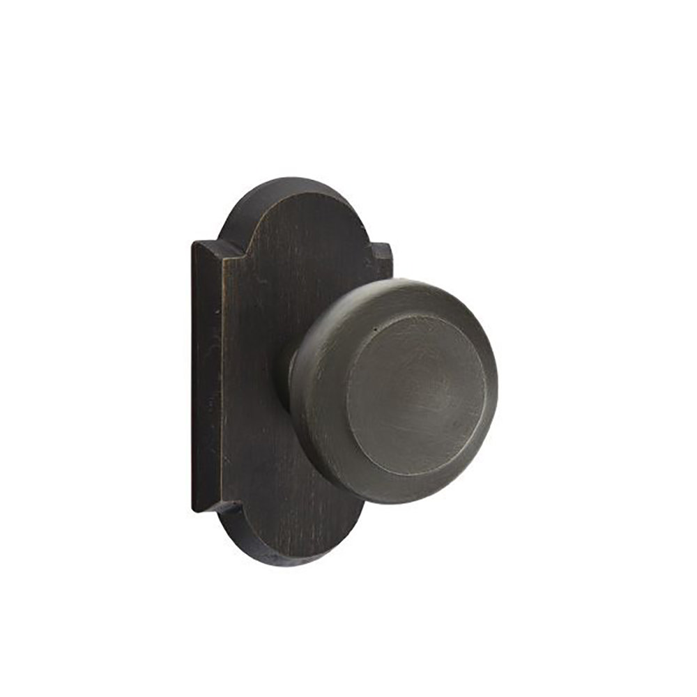 Emtek Passage Knobset w/ Sandcast #1 Rosette and Butte Knob Emtek