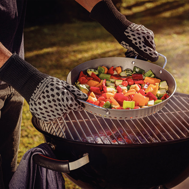 Tramontina BBQ Black Solid Colour Oven Glove(s) Only- With Fingers