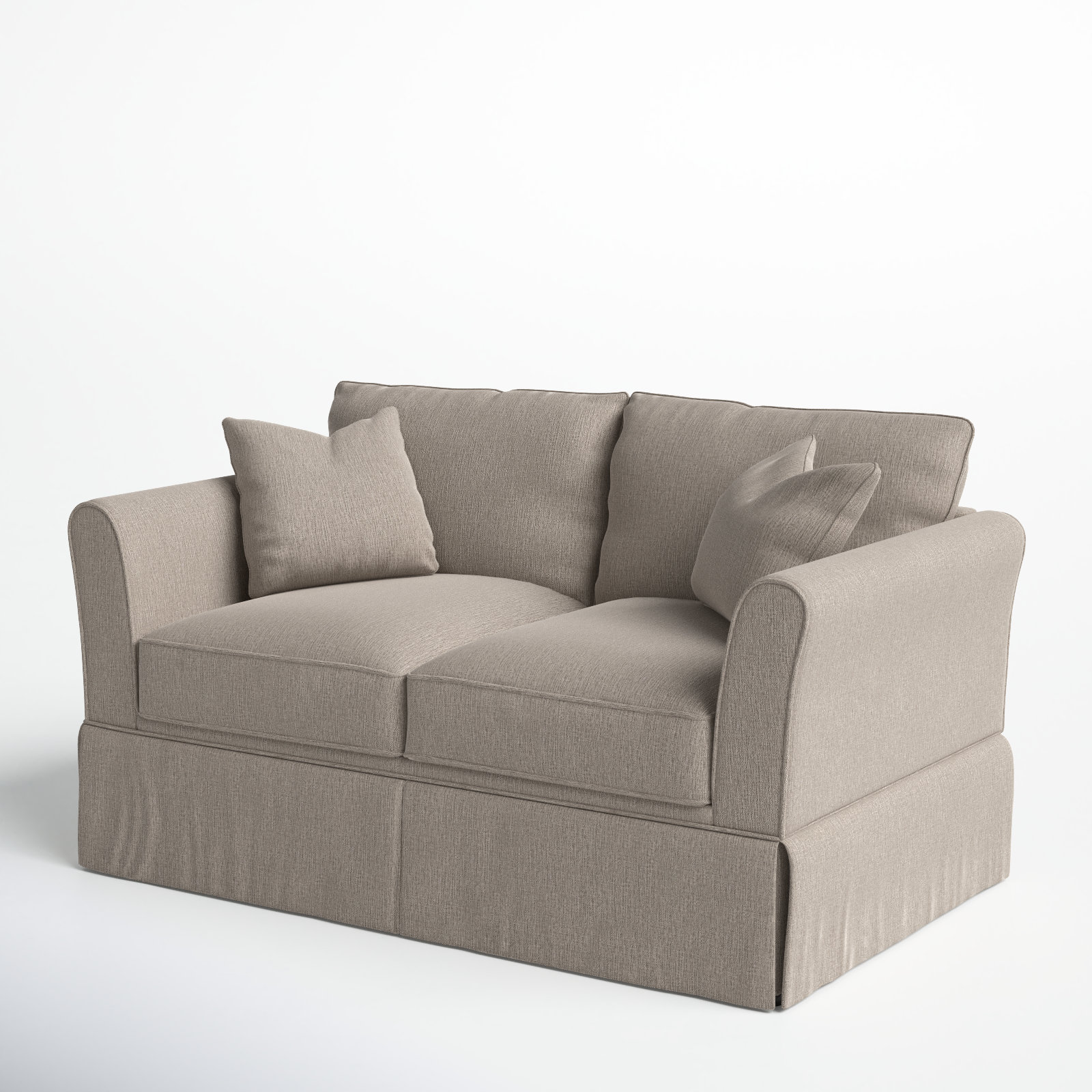 Shelby 63" Upholstered Loveseat, Drusky Linen Sustain® Basketweave