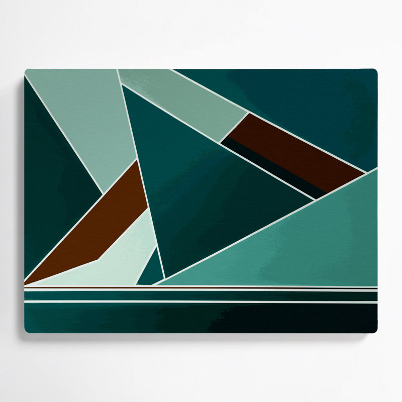 Art mural rigide en métal vert 38, H 16 po x l 20 po