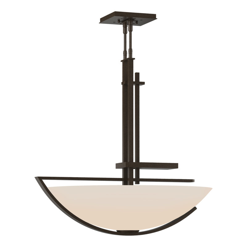 Ondrian 3 - Light Unique/Statement Bowl Pendant, Bronze, Opal