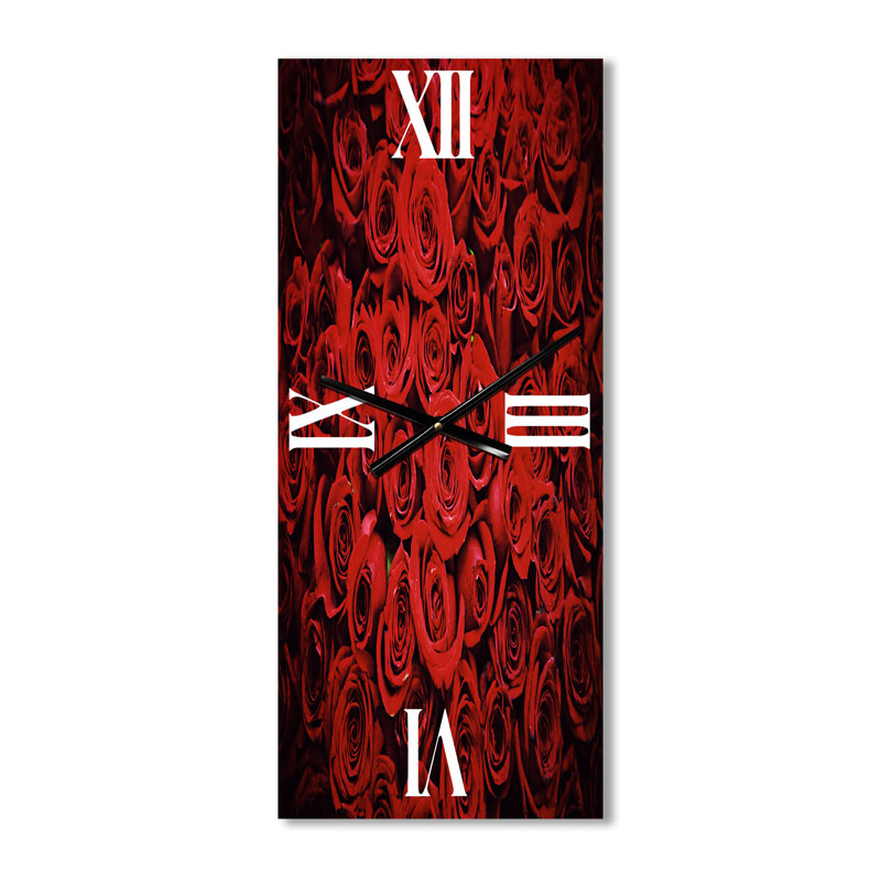 Rose d'hiver - horloge murale traditionnelle, Petit