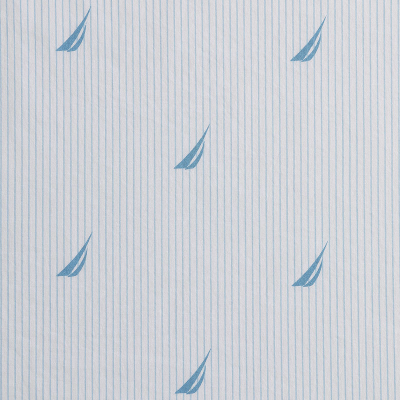 Martha Stewart Bedford Scallop Bath Rug, Ensemble de draps pour lit simple avec 1 taie d'or, Rayures nautiques bleues