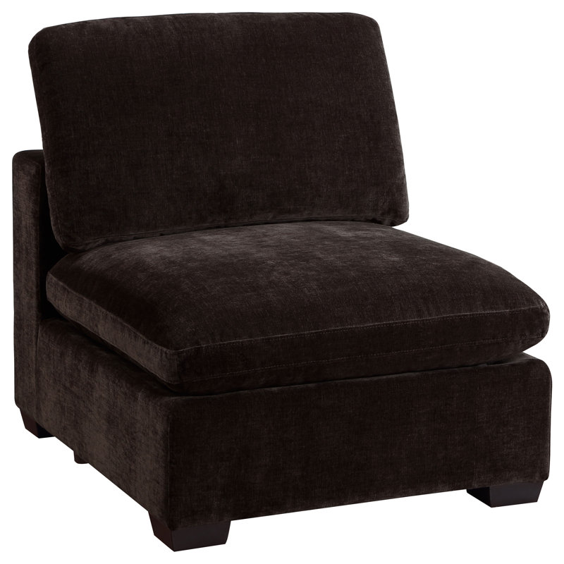 Chaise sans accoudoirs Trayce, Polyester chocolat noir, Noir