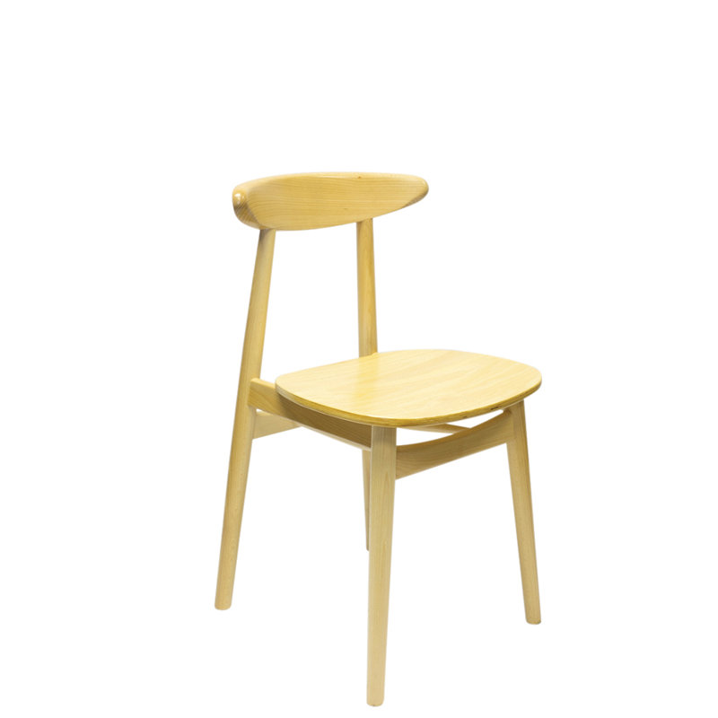 Acushnet 43cm H Solid Wood Ladder Back Stacking Side Chair, Natural