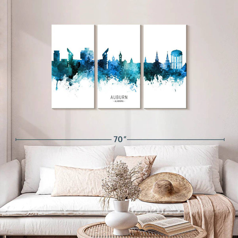 Rube Auburn Alabama Skyline I, H 28 po x l 45 po