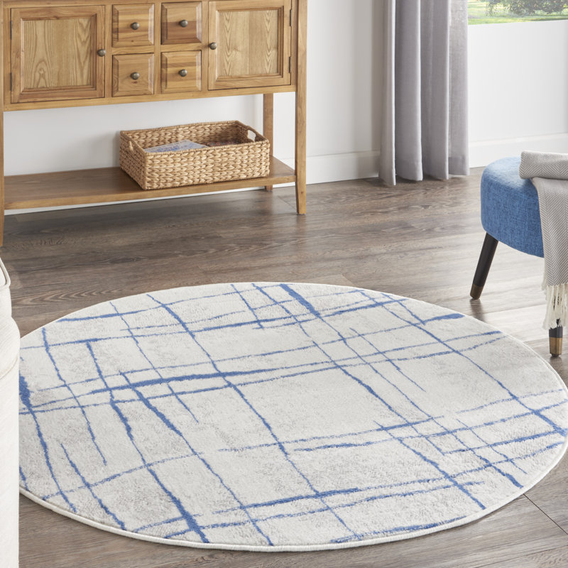 Abstract Indoor Rug, Round 5'