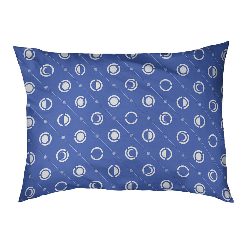 Coussin d’extérieur pour chien moon phases Chenault, Petit (l 28 po x P 6 po x H 18 po), Bleu / Blanc