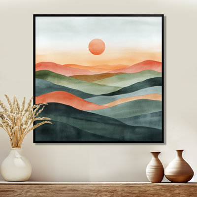 Toile paysage sauge, horizon sauge brûlée, horizon du désert, art mural