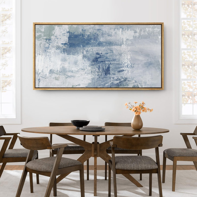 Grunge Abstract Paint Stroke Effect " Abstract Blue And White Texture Effect Modern Art Calm Warm Extra Large Artwork Pictures "