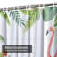 Aquarelle, feuilles tropicales, flamant rose, invitations blanches avec 12 crochets-2062606570