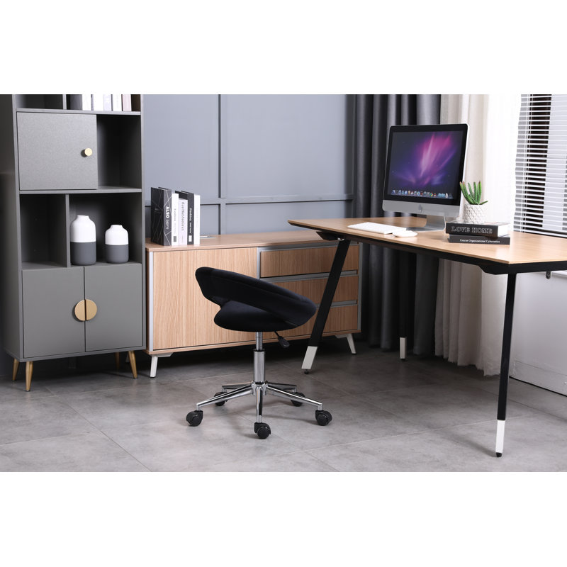 Chaise de travail en velours, Noir