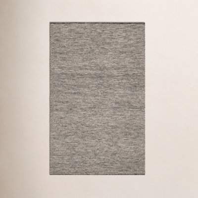 Mixed Stripe Black/Ivory Handwoven Rug