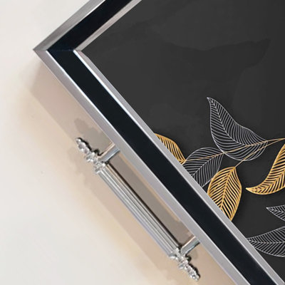 Elegant Glass Tray, 19.7 x 11.4 x 1.4 inches | 100% Durable Glass Construction | Easy to Clean with Damp Cloth | Ideal for Serving, Decorative Display, and Organizing | Stylish Addition to Home Décor