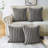 Decorative Compression Light Gray Faux Rabbit Fur Flannel Square Throw Pillow Covers With Inserts-4448263