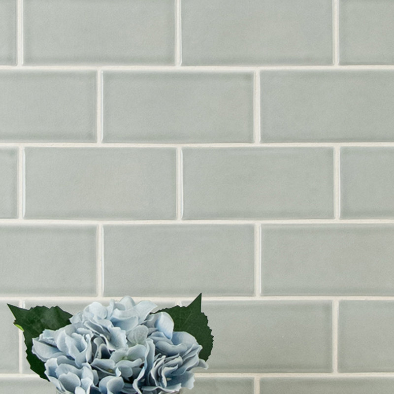 Subway 3 in. x 6 in. Glossy Ceramic Wall Tile, Mistfall
