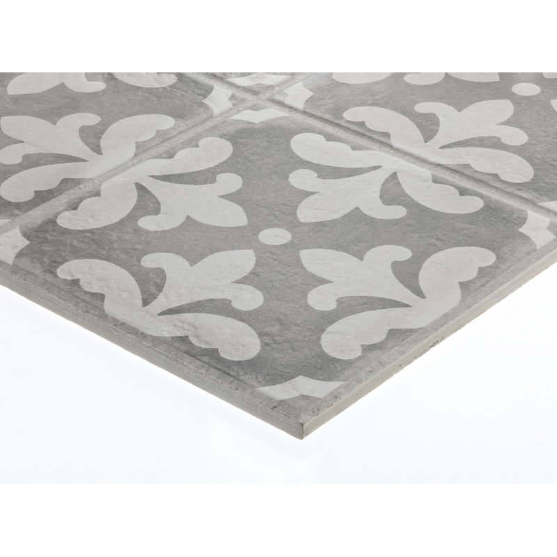 Carreau de porcelaine 12 po x 24 po Palazzo, Florentina rétro gris