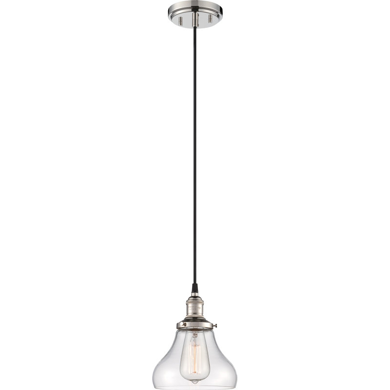 Eliziah 1 - Light Single Pendant, Polished Nickel