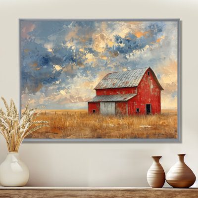 Vintage red Grey summer Barn breeze - Barn Wall Art