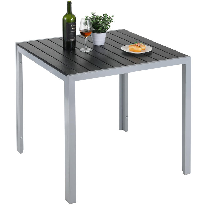 Square 75Cm L Outdoor Bistro Table, Grey