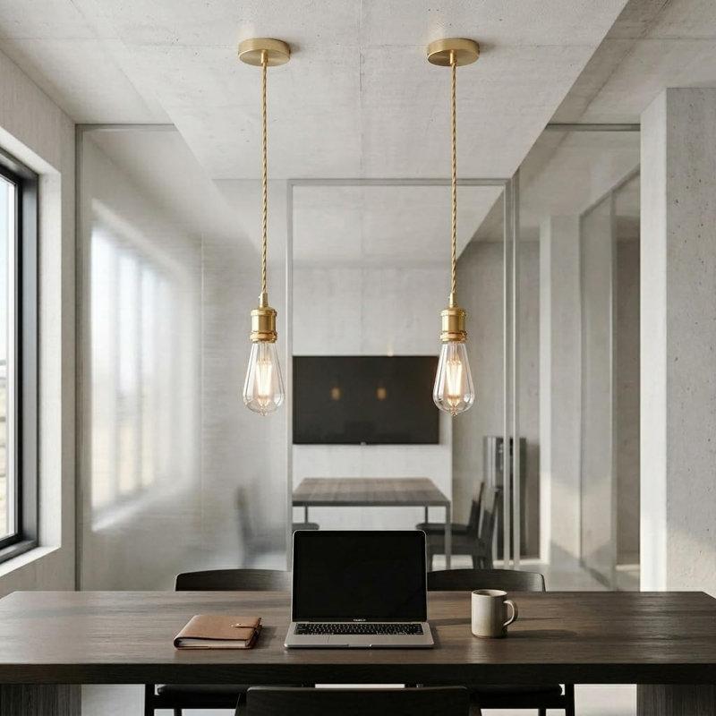1 - Light Single Pendant, French Gold