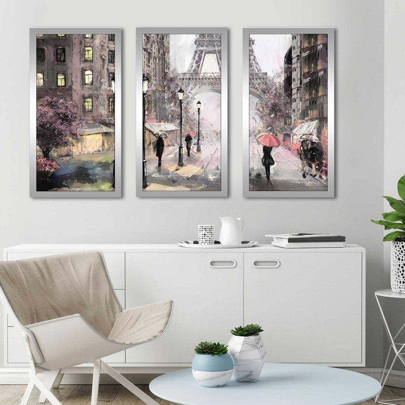 "Paris Streets II", reproduction sur acrylique 3 pièces, H 25,5 po x l 40,5 po x P 1 po