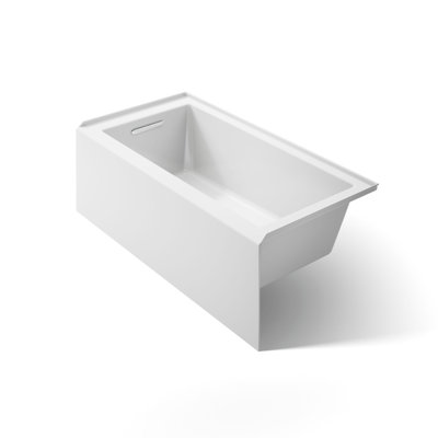 Underscore® 60" x 30" Rectangular Alcove Soaking Bathtub with Slotted Overflow and Integral Apron