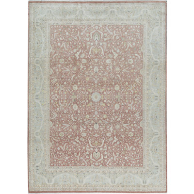 Hand-Knotted High-Quality Rust and Beige Area Rug