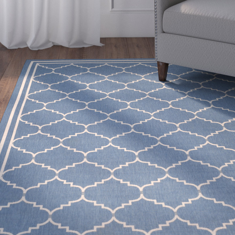 Tapis d'intérieur / extérieur à motif géométrique Herefordshire Performance, Rectangle 5 pi 3 po x 7 pi 7 po
