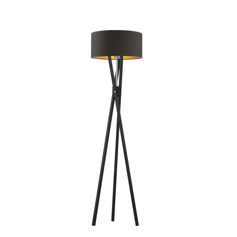 Quinnlynn 150cm Tripod Floor Lamp, Black, Black