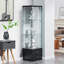 Vitrine en verre non éclairée de style américain avec tablettes réglables