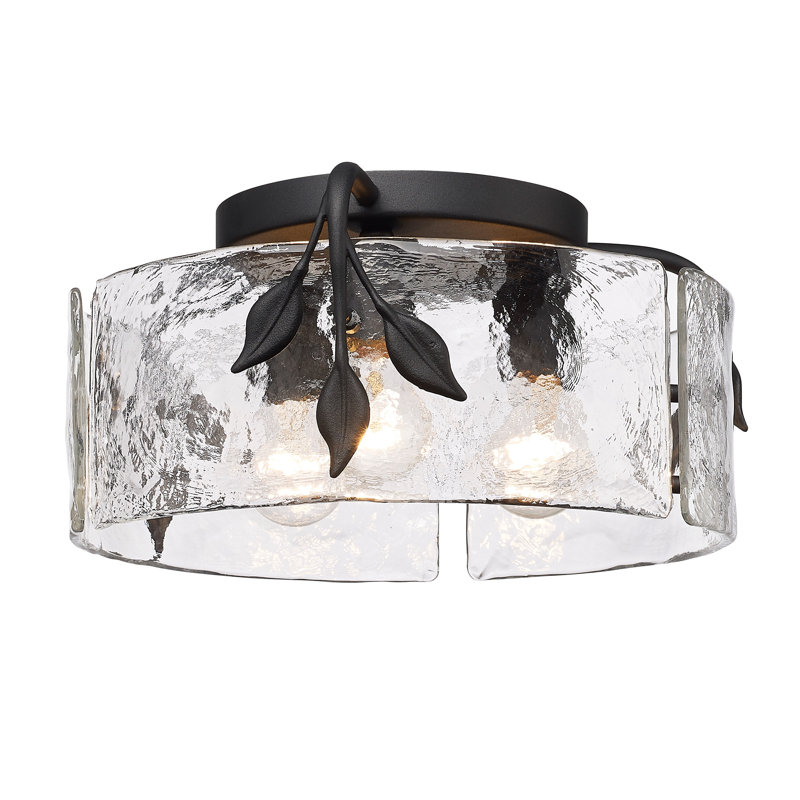 Andries Glass Flush Mount, Black