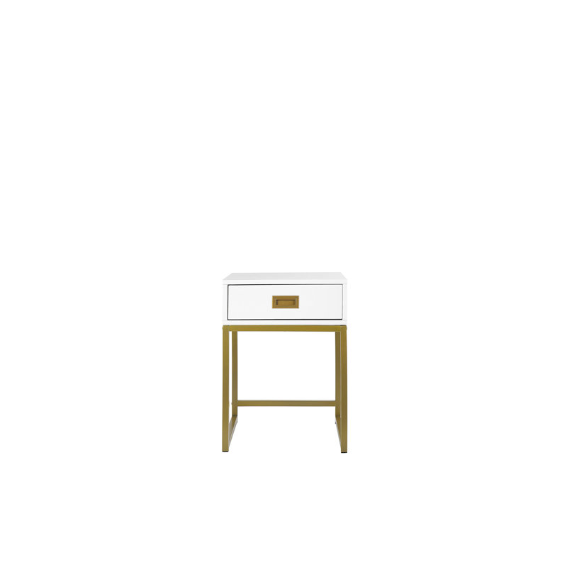Cheryll 40cm W Manufactured Wood Bedside Table, White