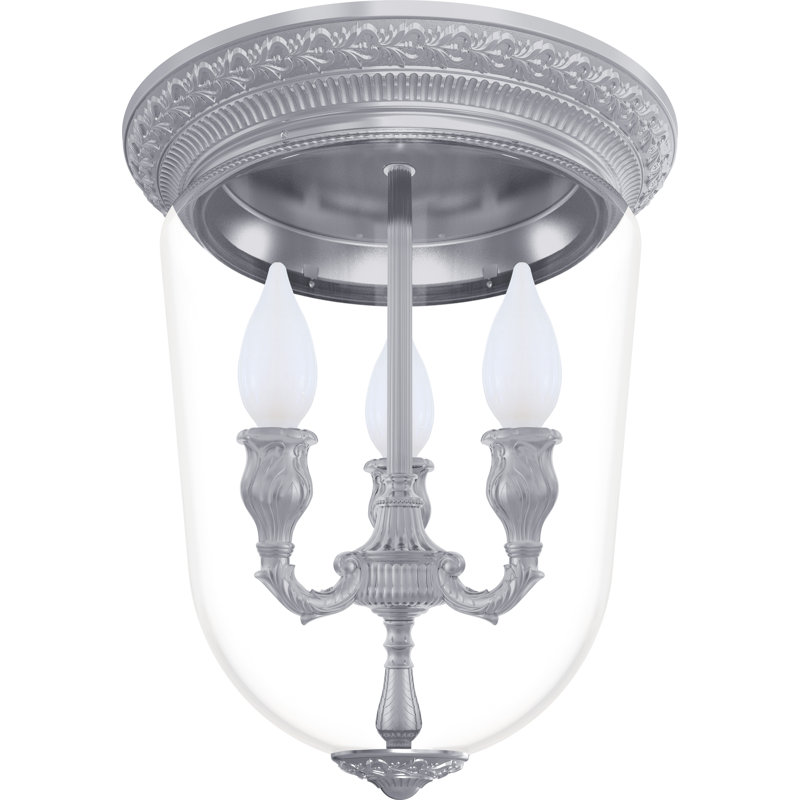 Frakes Glass LED Flush Mount, Bright Chrome