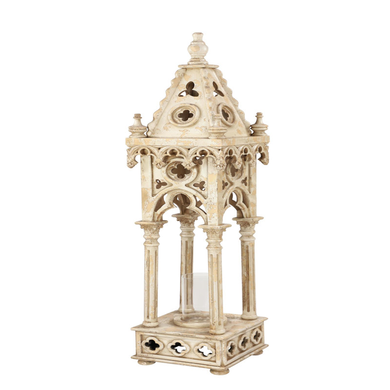 Lanterne blanche décorative d'intérieur en bois